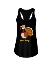 funny grinning happy turkey cartoon Dark TShirt Ladies Flowy Tank thumbnail