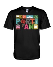 Unique Portland - Block by Block V-Neck T-Shirt thumbnail
