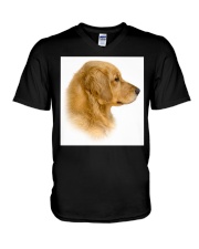 Golden Retriever Portrait Ash Grey V-Neck T-Shirt thumbnail