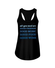Good Friends Food Wine Ladies Flowy Tank thumbnail