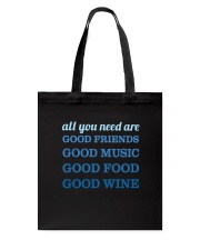 Good Friends Food Wine Tote Bag thumbnail