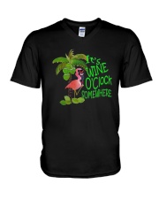 Its Wine OClock Somewhere Women's Dark V-Neck T-Shirt thumbnail