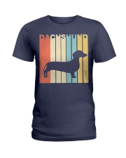 Vintage 1970s Style Dachshund Silhouette Dog Owner Ladies T-Shirt thumbnail