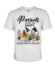 Parrots Make Me Happy Humans Make My Head Hurt V-Neck T-Shirt thumbnail