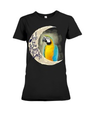 Blue An Gold Macaw I Love You To The Moon And Back Premium Fit Ladies Tee thumbnail