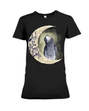 African Grey I Love You To The Moon And Back Premium Fit Ladies Tee thumbnail