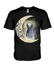 African Grey I Love You To The Moon And Back V-Neck T-Shirt thumbnail