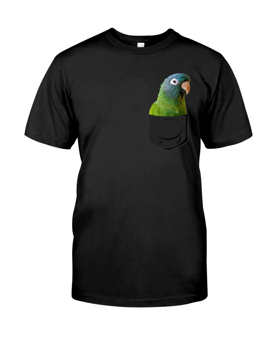 Blue Crowned Conure In Pocket Classic T-Shirt