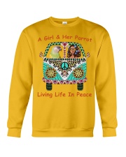 A Girl And Her Senegal Parrot Living Life In Peace Crewneck Sweatshirt thumbnail
