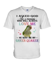 My Green Quaker Loves Me V-Neck T-Shirt thumbnail