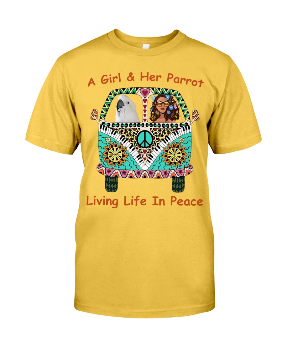 A Girl And Her Cockatoo Living Life In Peace Classic T-Shirt
