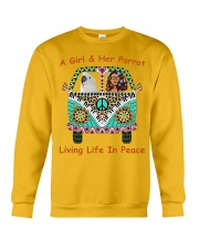 A Girl And Her Cockatoo Living Life In Peace Crewneck Sweatshirt thumbnail