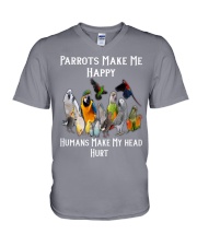 Parrots Make Me Happy Humans Make My Head Hurt V-Neck T-Shirt thumbnail