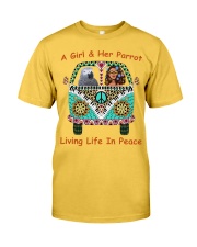 A Girl And Her African Grey Living Life In Peace Classic T-Shirt front