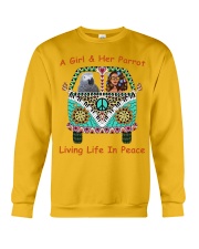 A Girl And Her African Grey Living Life In Peace Crewneck Sweatshirt thumbnail