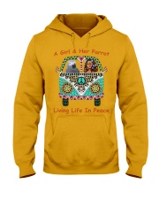 A Girl And Her African Grey Living Life In Peace Hooded Sweatshirt thumbnail