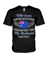 AU Veteran's Wife-Husband Paid V-Neck T-Shirt thumbnail