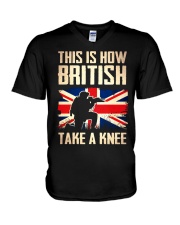 British Take A Knee V-Neck T-Shirt thumbnail