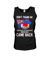 AU Veteran-Don't Thank Unisex Tank thumbnail