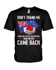 AU Veteran-Don't Thank V-Neck T-Shirt thumbnail