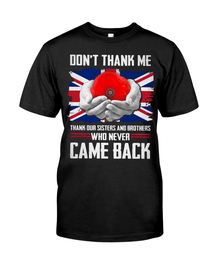 UK Veteran-Don't Thank Me Classic T-Shirt