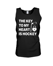 THE KEY TO MY HEART IS HOCKEY Unisex Tank tile