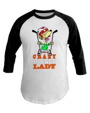 CRAZY HOCKEY LADY Baseball Tee tile
