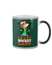 CRAZY HOCKEY LADY Color Changing Mug tile