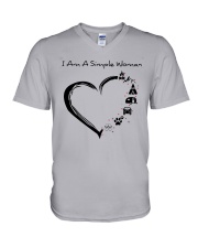 SIMPLE WOMAN HEART HA V-Neck T-Shirt tile