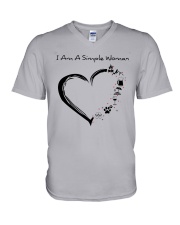 SIMPLE WOMAN HEART HA V-Neck T-Shirt tile