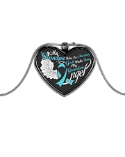 My Grandpa Was so Amazing My Guardian Angel Metallic Heart Necklace front