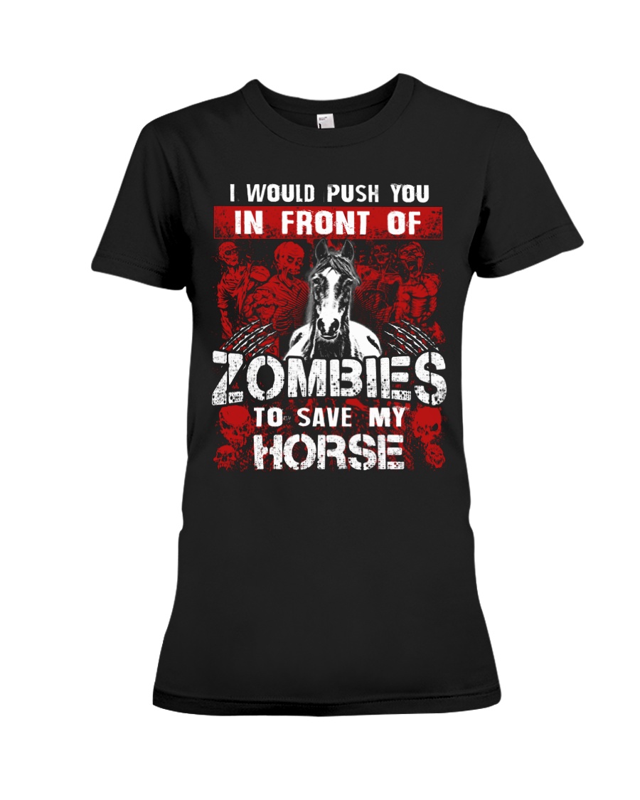 Horse Zombies Tshirts Premium Fit Ladies Tee