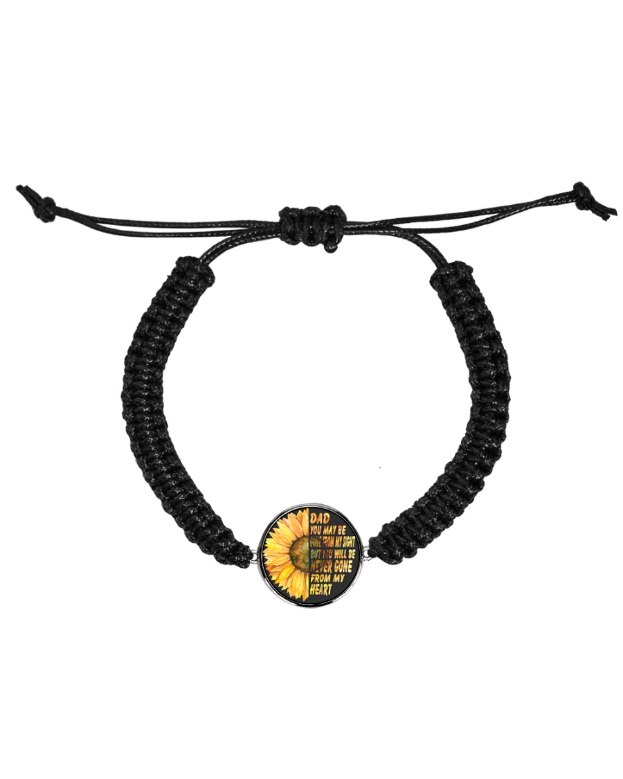 You Will Be Never Gone From My Heart Dad Cord Circle Bracelet