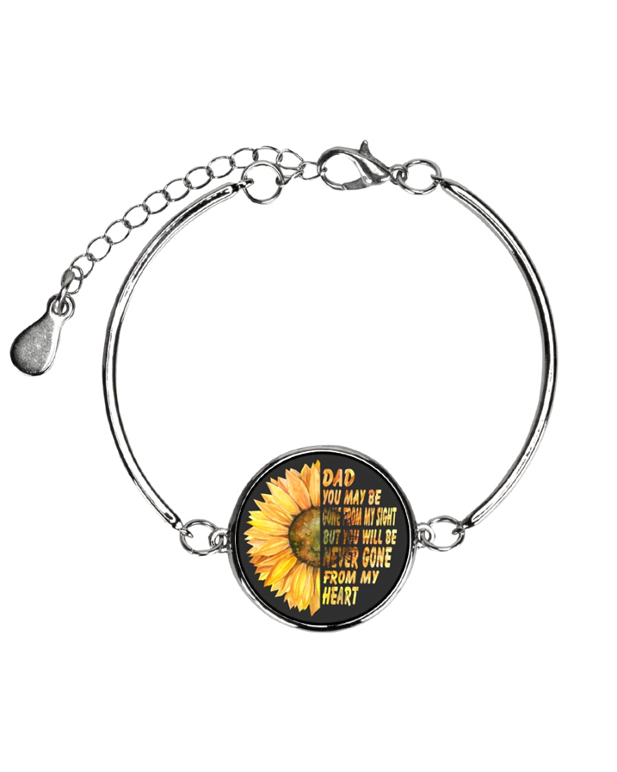 You Will Be Never Gone From My Heart Dad Metallic Circle Bracelet