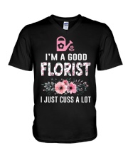 Amazing T-shirts for Florist V-Neck T-Shirt front