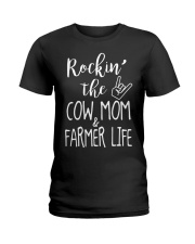 Rockin The Cow Mom and Farmer Life T-shirt Ladies T-Shirt thumbnail