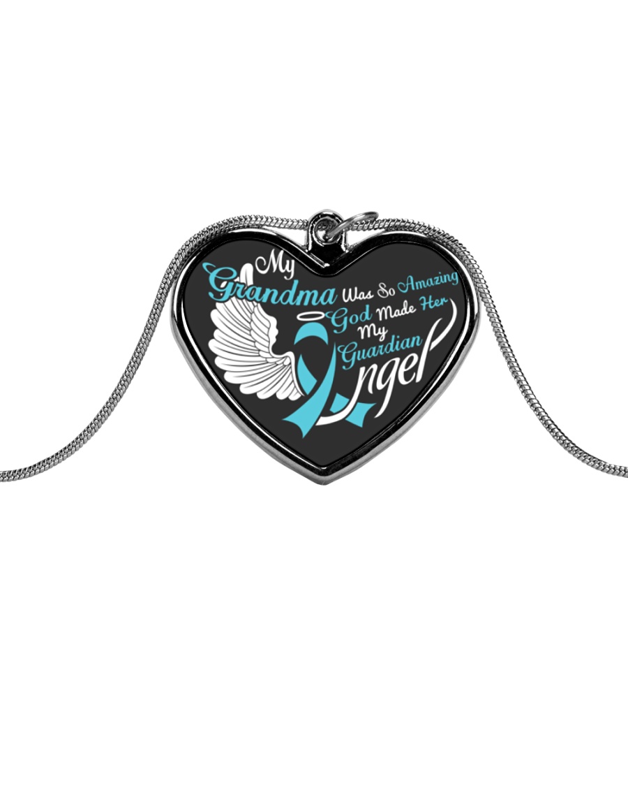 My Grandma Was so Amazing My Guardian Angel Metallic Heart Necklace