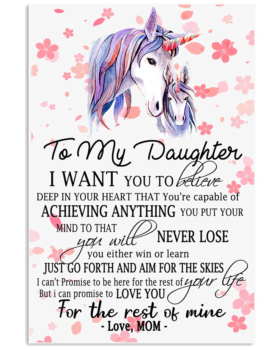 Unicorn To My Daughter I Want You Belive 16x24 Poster