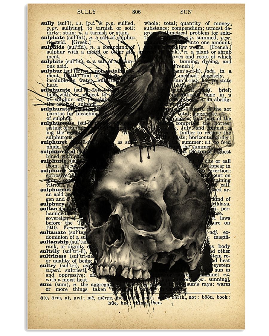 Raven Skull 16x24 Poster
