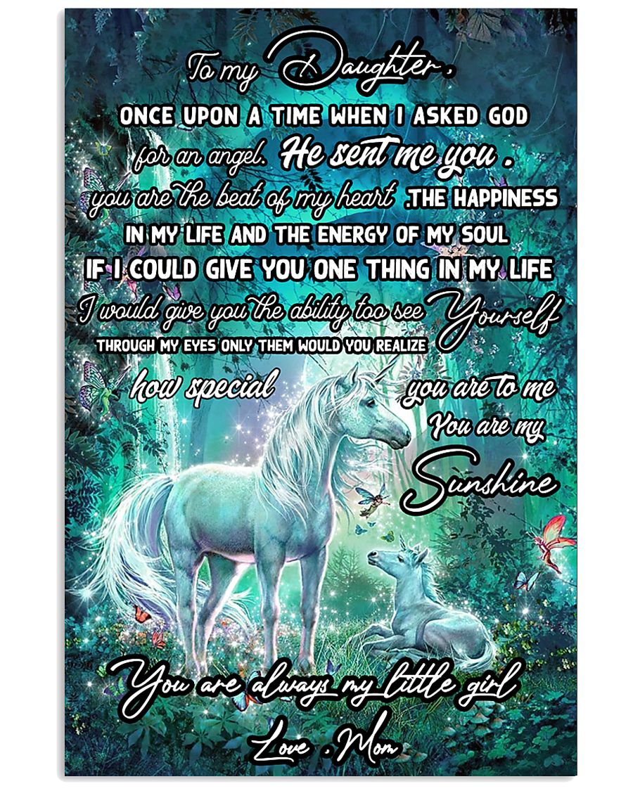 Unicorn To My Daughter Once Upon A Time Mother day 11x17 Poster