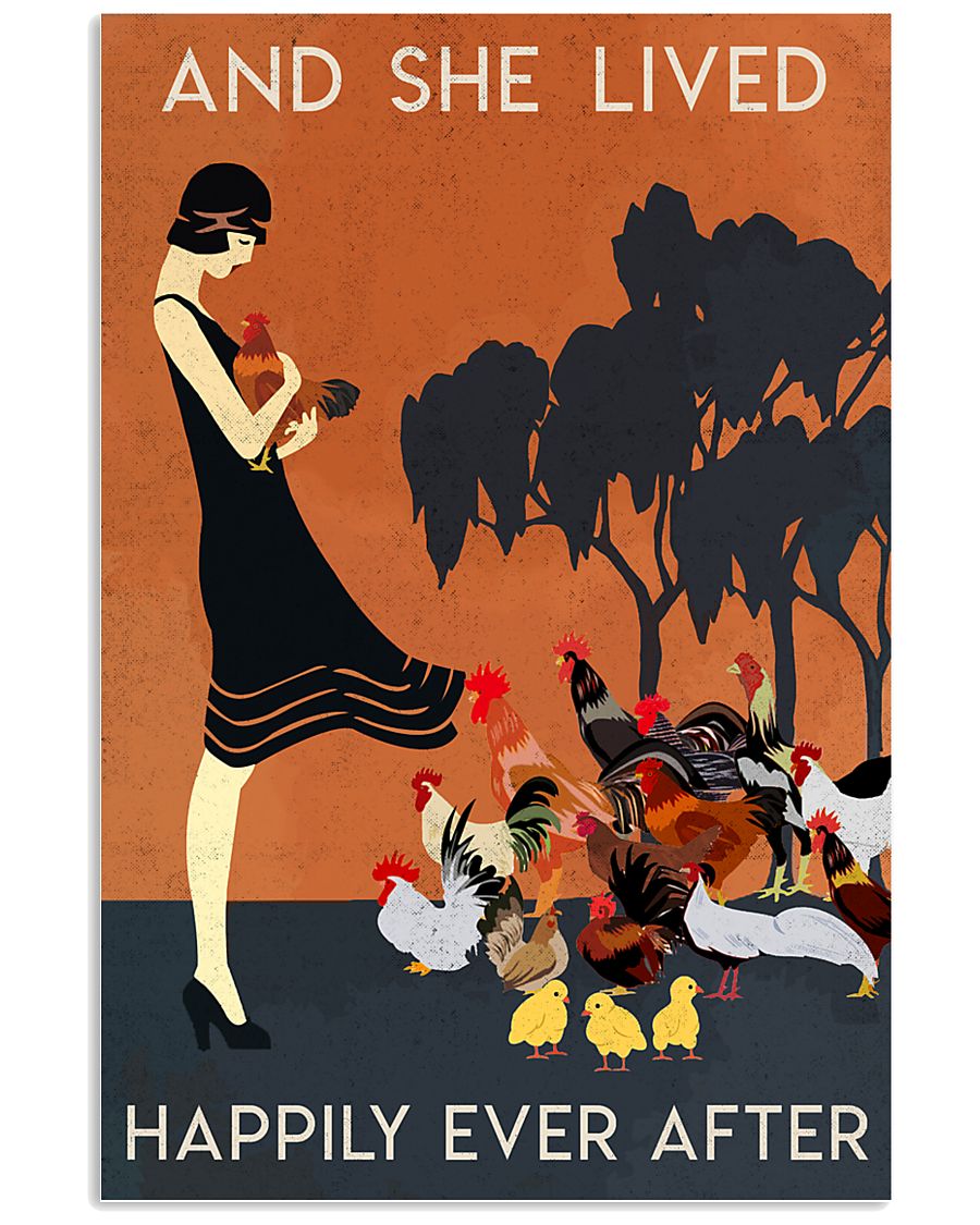 Chicken And She Lived Happily Ever After 16x24 Poster