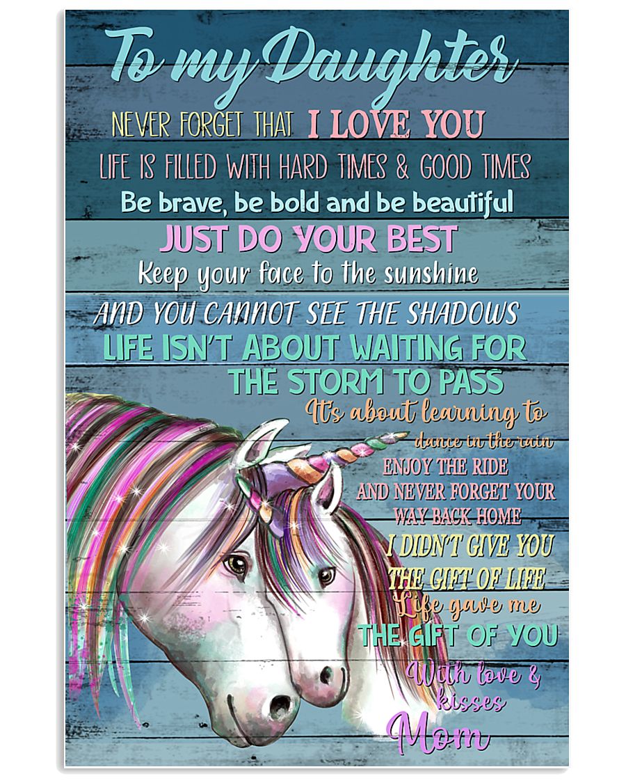 Unicorn To My Daughter Never Forget That I Love 16x24 Poster