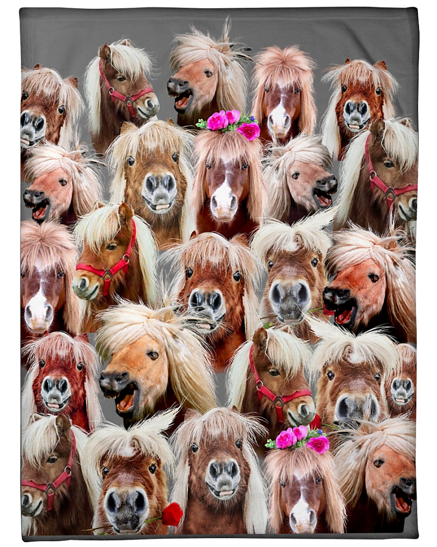 Horse Mini Horse baby horse ranch Large Fleece Blanket - 60" x 80"