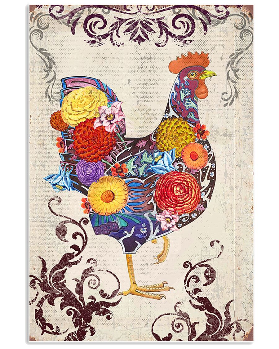 Chicken Flower 16x24 Poster
