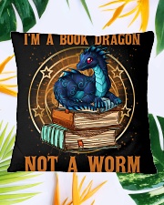 I'M A BOOK DRAGON Square Pillowcase aos-pillow-square-front-lifestyle-29