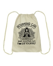November girl I'm mostly peace love and light Drawstring Bag tile