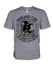 February Girl The Soul Of A Witch V-Neck T-Shirt tile