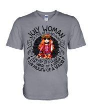 July Woman The Soul Of A Sunflower V-Neck T-Shirt tile