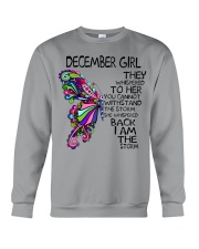 December Girl She Whispered Back I Am The Storm Crewneck Sweatshirt tile