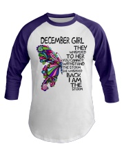 December Girl She Whispered Back I Am The Storm Baseball Tee tile